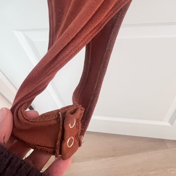 Elegant Rustic Brown Women's Bodysuit Top - Picture 5 of 5